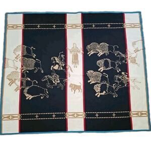 Vintage Pendleton Beaver State White Buffalo Calf Woman Wool Blanket 73x64” Rare